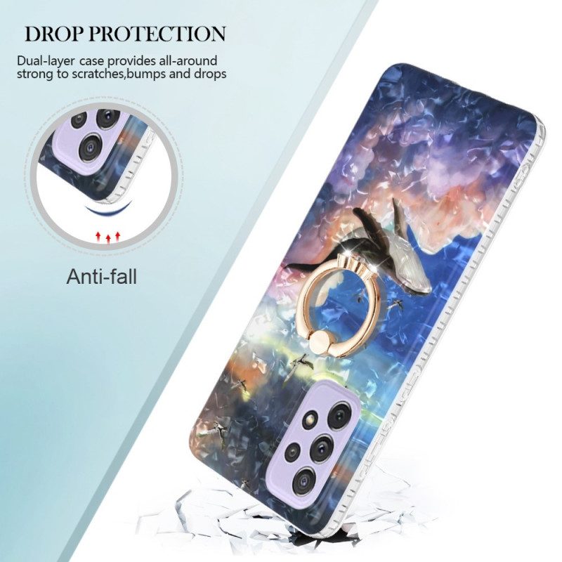 Cover Samsung Galaxy A23 5G Balena Con Supporto Ad Anello