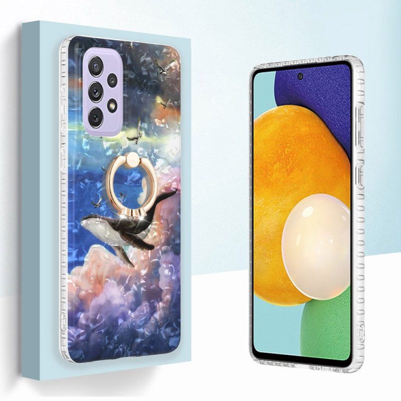 Cover Samsung Galaxy A23 5G Balena Con Supporto Ad Anello