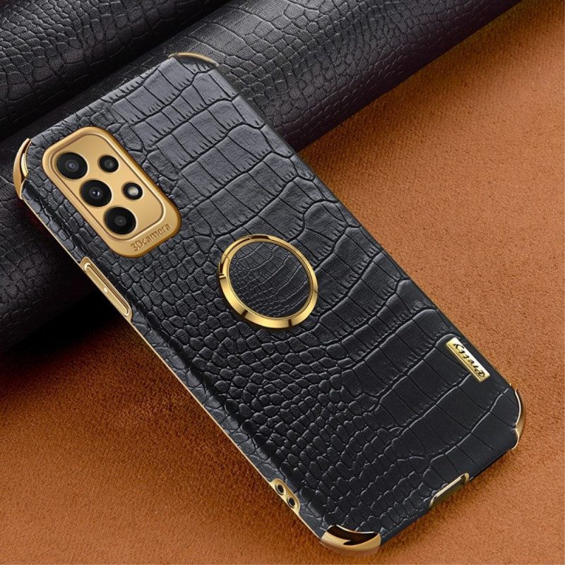 Cover Samsung Galaxy A23 5G Effetto Coccodrillo Con Anello
