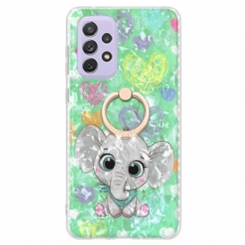 Cover Samsung Galaxy A23 5G Elefante Con Supporto Ad Anello