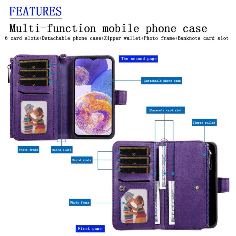Cover Samsung Galaxy A23 5G Portafoglio Portafoglio Staccabile
