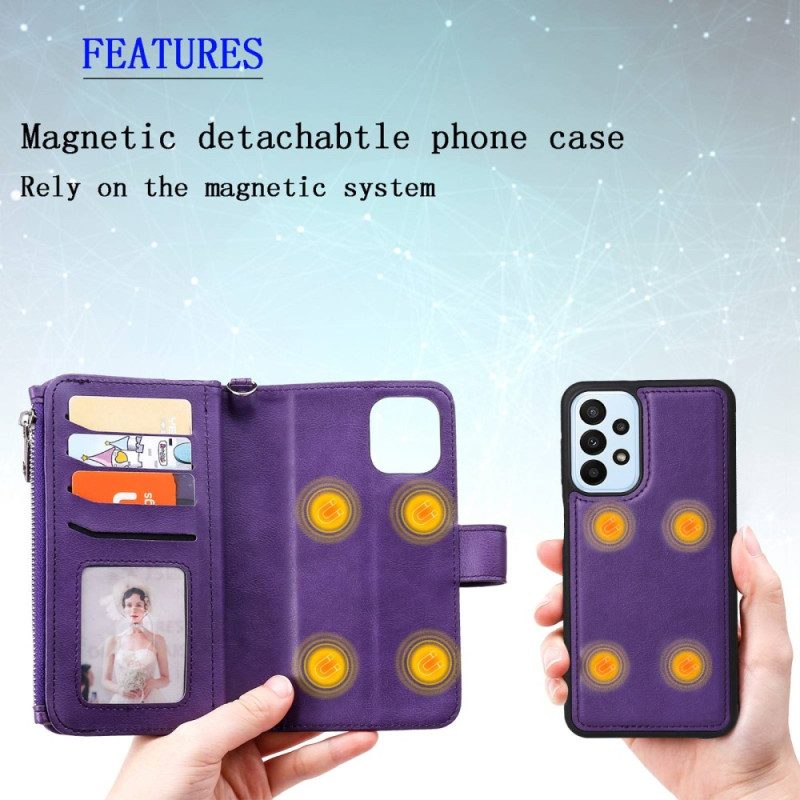 Cover Samsung Galaxy A23 5G Portafoglio Portafoglio Staccabile