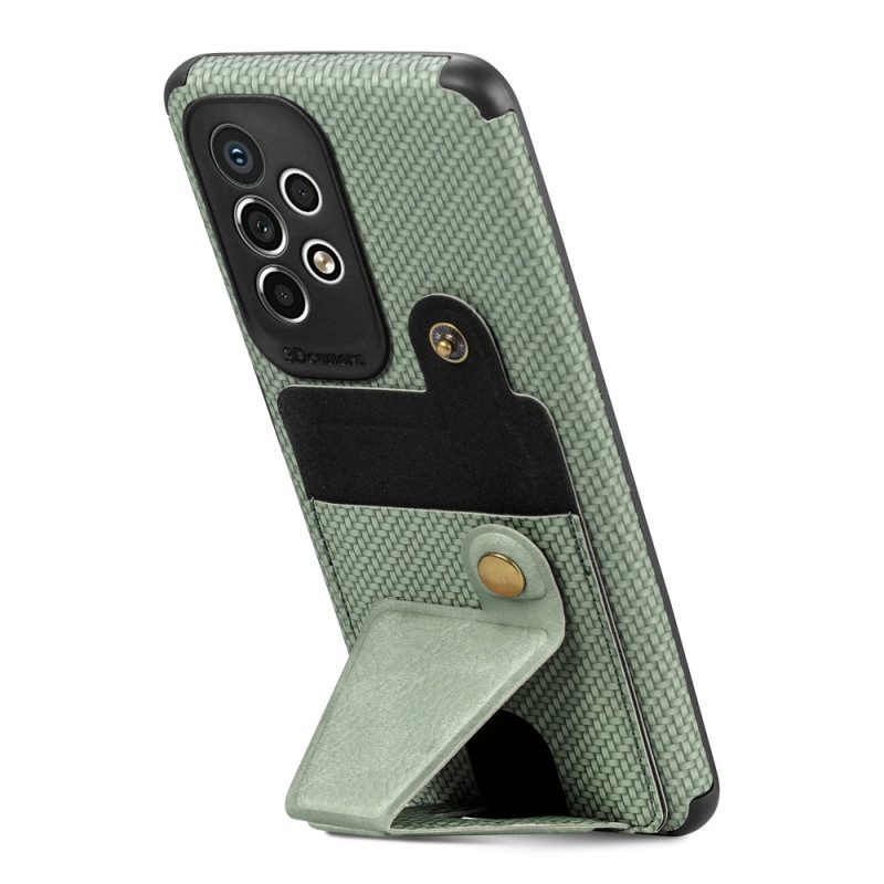Cover Samsung Galaxy A23 5G Staffa Porta Carte In Fibra Di Carbonio