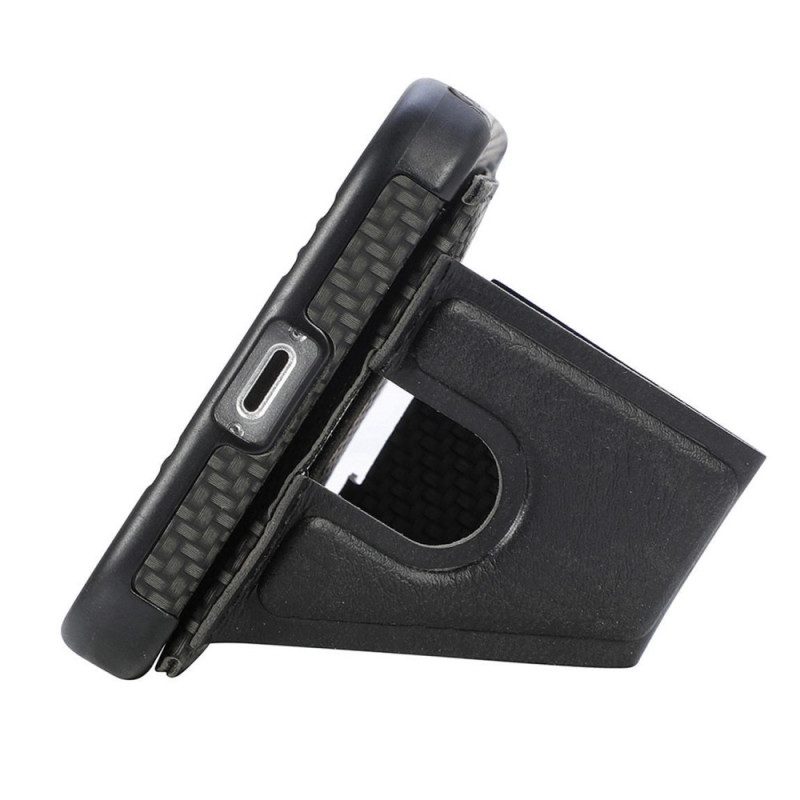 Cover Samsung Galaxy A23 5G Staffa Porta Carte In Fibra Di Carbonio