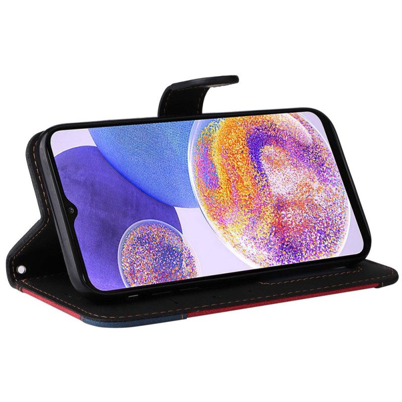 Custodia in pelle Samsung Galaxy A23 5G Bicolore Con Cinturino