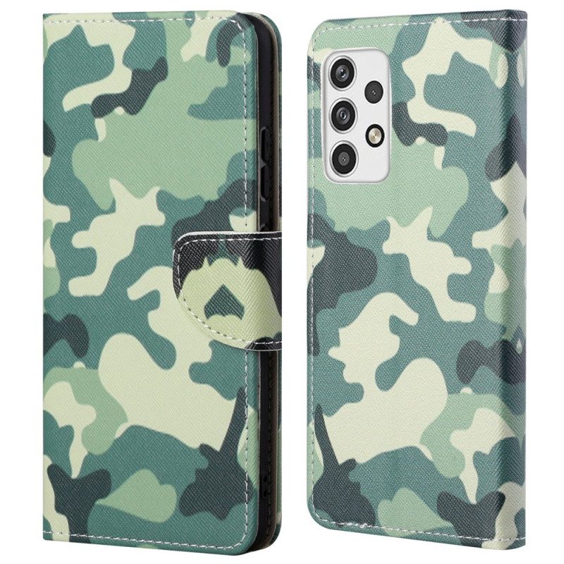 Custodia in pelle Samsung Galaxy A23 5G Camuffamento Militare
