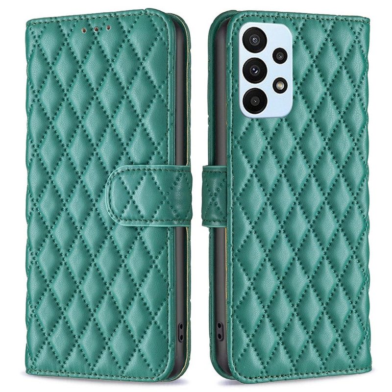 Custodia in pelle Samsung Galaxy A23 5G Colore Binfen Trapuntato