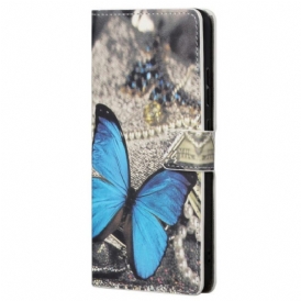 Custodia in pelle Samsung Galaxy A23 5G Farfalla Blu