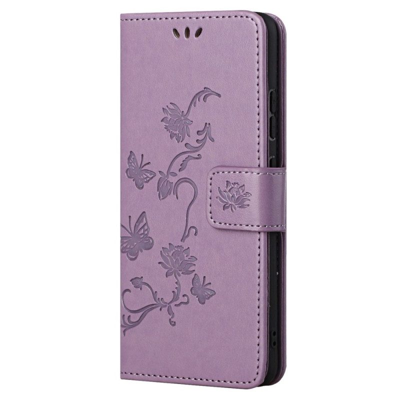 Custodia in pelle Samsung Galaxy A23 5G Graziosi Fiori Strappy