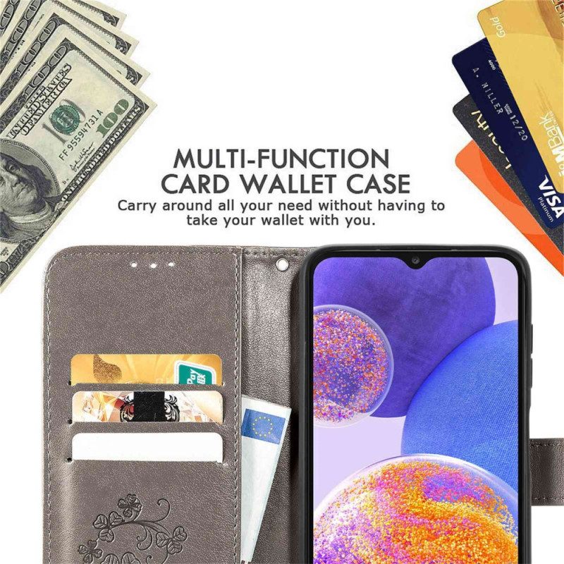 Custodia in pelle Samsung Galaxy A23 5G Piccoli Fiori