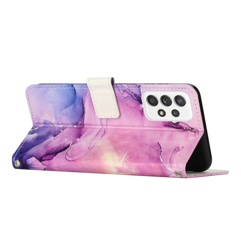 Custodia in pelle Samsung Galaxy A23 5G Striscia Di Marmo