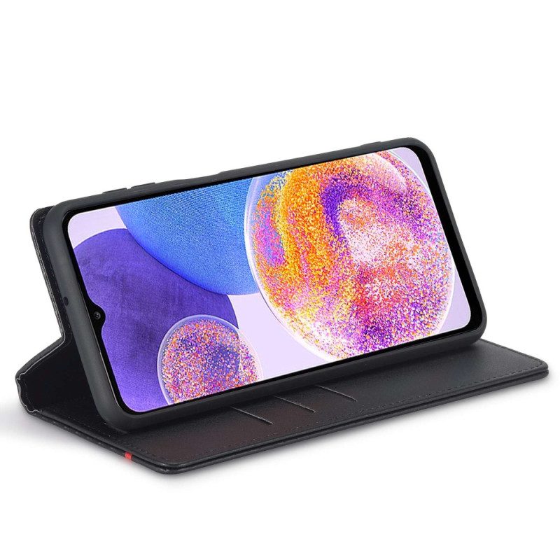 Folio Cover Samsung Galaxy A23 5G Custodia in pelle Fibra Di Carbonio Lc.imeeke