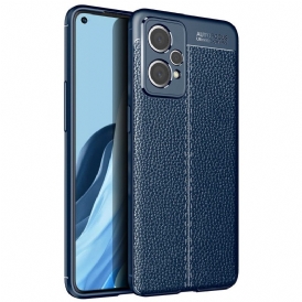 Cover Realme 9 Pro Plus Doppia Linea Litchi Effetto Pelle