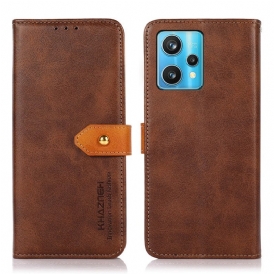 Custodia in pelle Realme 9 Pro Plus Chiusura Dorata Bicolore Khazneh