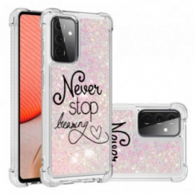 Cover Samsung Galaxy A72 4G / A72 5G Non Smettere Mai Di Sognare Glitter