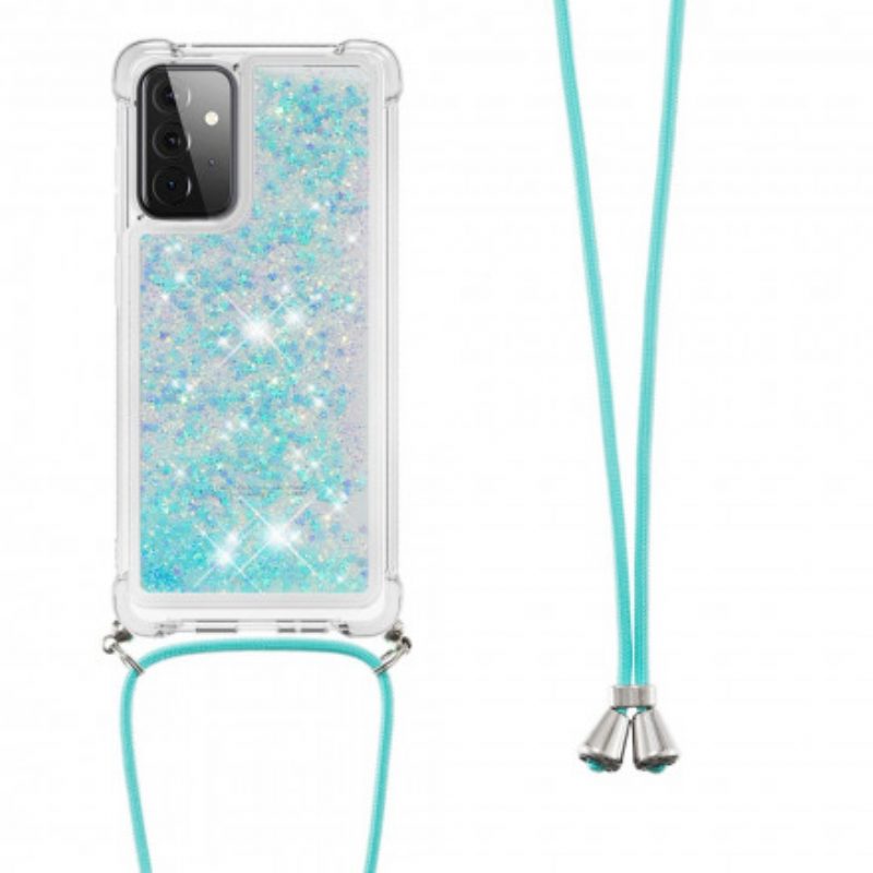 Cover Samsung Galaxy A72 4G / A72 5G Paillettes Con Coulisse