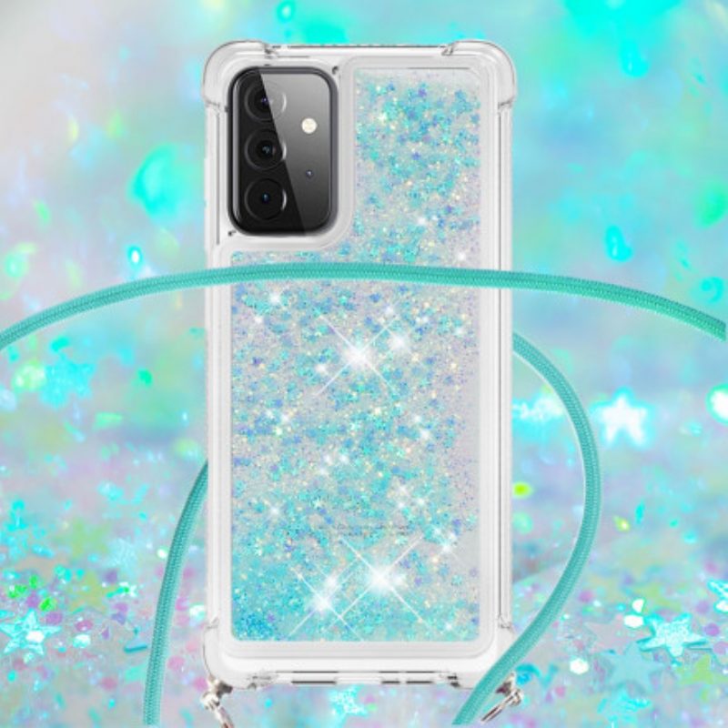 Cover Samsung Galaxy A72 4G / A72 5G Paillettes Con Coulisse