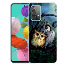 Cover Samsung Galaxy A72 4G / A72 5G Pittura Gufi