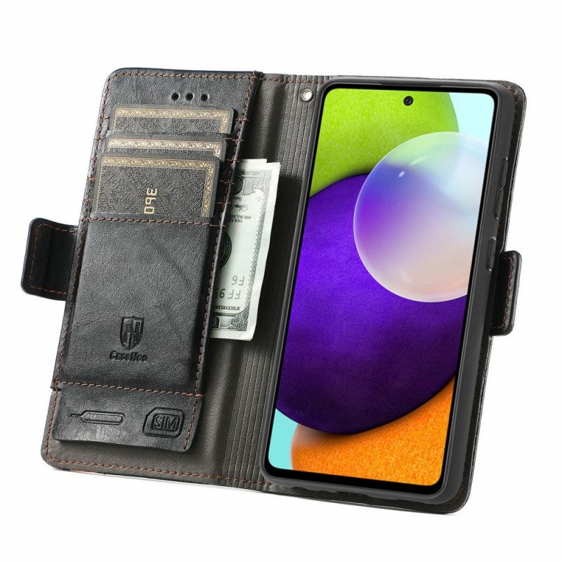 Custodia A Portafoglio Samsung Galaxy A72 4G / A72 5G Bicolore Doppia Chiusura Caseneo