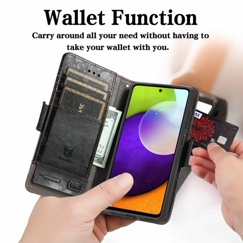 Custodia A Portafoglio Samsung Galaxy A72 4G / A72 5G Bicolore Doppia Chiusura Caseneo
