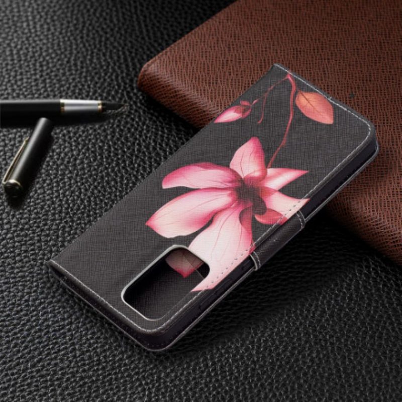 Custodia A Portafoglio Samsung Galaxy A72 4G / A72 5G Fiore Rosa