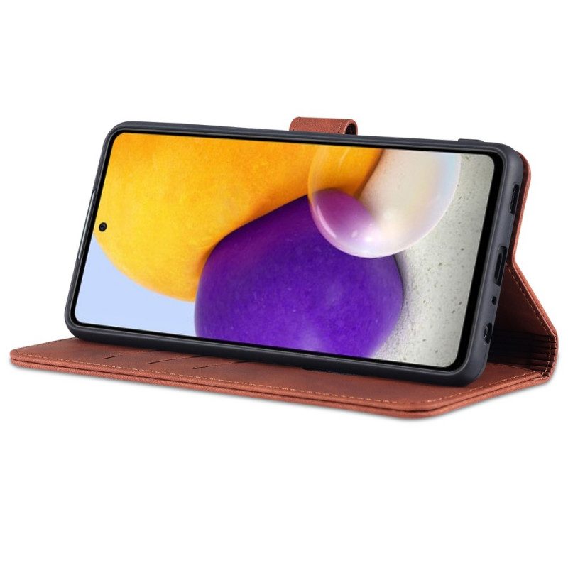 Custodia in pelle Samsung Galaxy A72 4G / A72 5G Azns Effetto Pelle