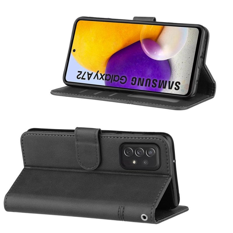 Custodia in pelle Samsung Galaxy A72 4G / A72 5G Cinturino Effetto Pelle Geo