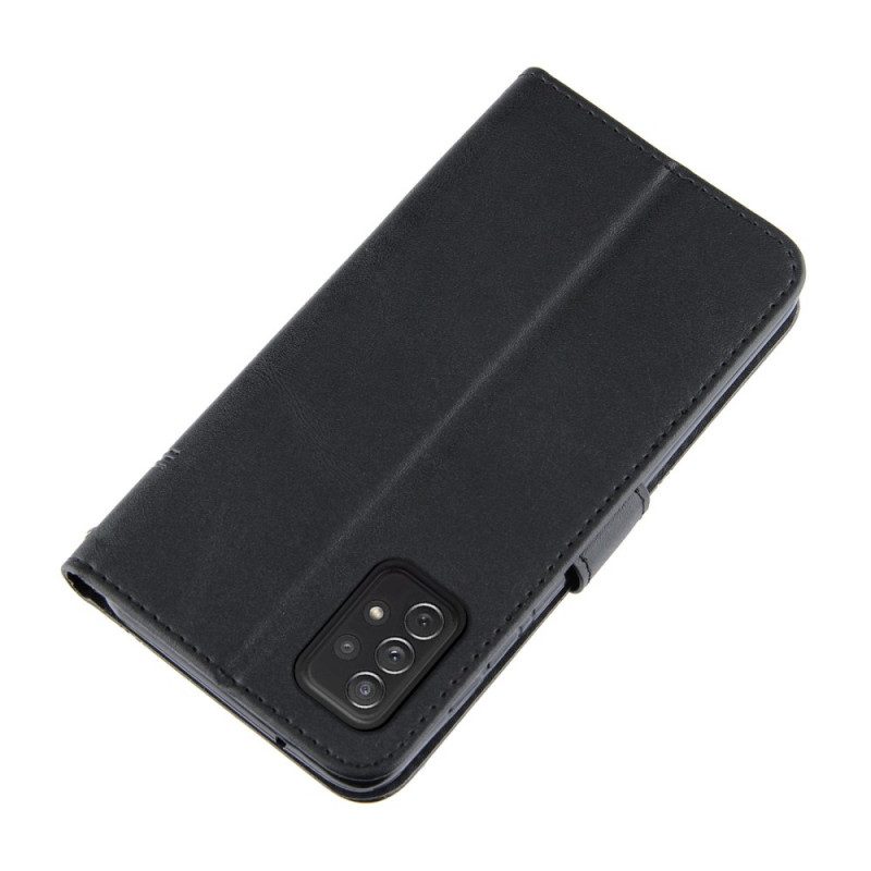 Custodia in pelle Samsung Galaxy A72 4G / A72 5G Cinturino Effetto Pelle Geo