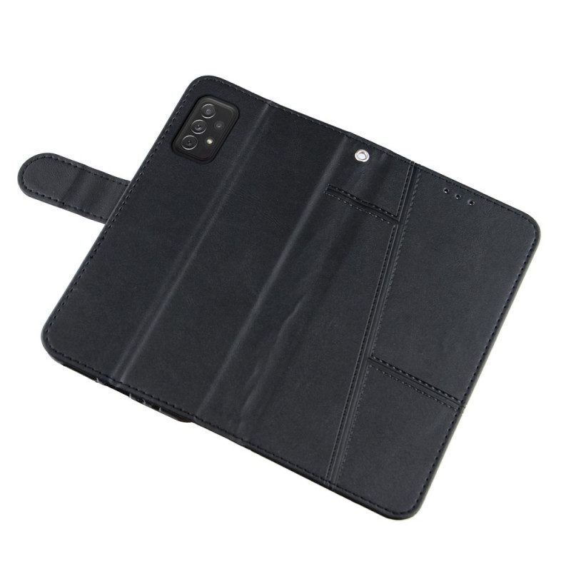 Custodia in pelle Samsung Galaxy A72 4G / A72 5G Cinturino Effetto Pelle Geo