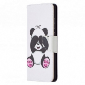 Custodia in pelle Samsung Galaxy A72 4G / A72 5G Divertimento Panda