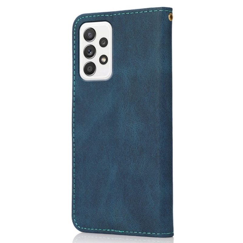 Custodia in pelle Samsung Galaxy A72 4G / A72 5G Ecopelle Triangolare Bicolore