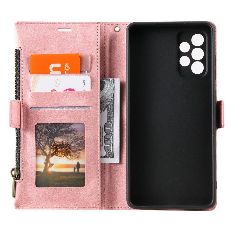 Custodia in pelle Samsung Galaxy A72 4G / A72 5G Portamonete E Portacarte