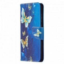 Custodia in pelle Samsung Galaxy A72 4G / A72 5G Re Farfalle