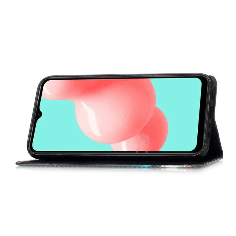 Custodia in pelle Samsung Galaxy A72 4G / A72 5G Tigre Notturna