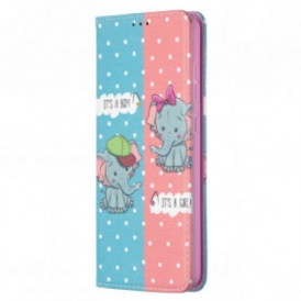 Folio Cover Samsung Galaxy A72 4G / A72 5G Custodia in pelle Elefantini