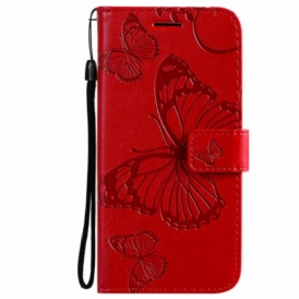 Folio Cover Samsung Galaxy A72 4G / A72 5G Farfalle Con Cinturino Gigante