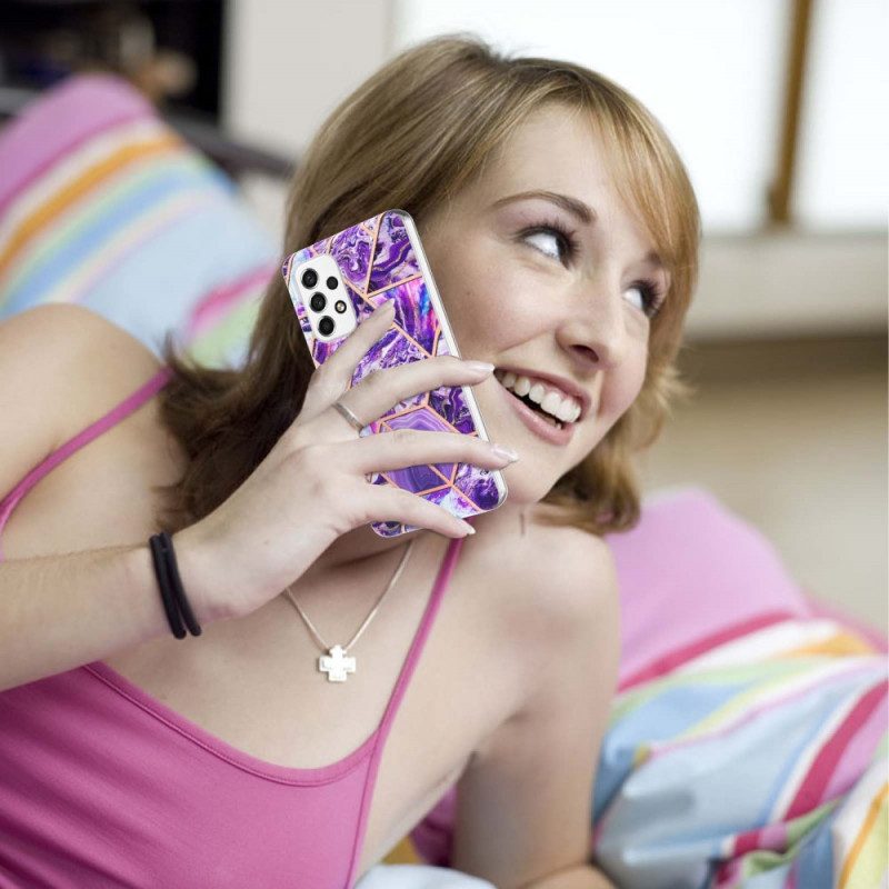 Cover Samsung Galaxy M53 5G Marmo Geometrico Appariscente