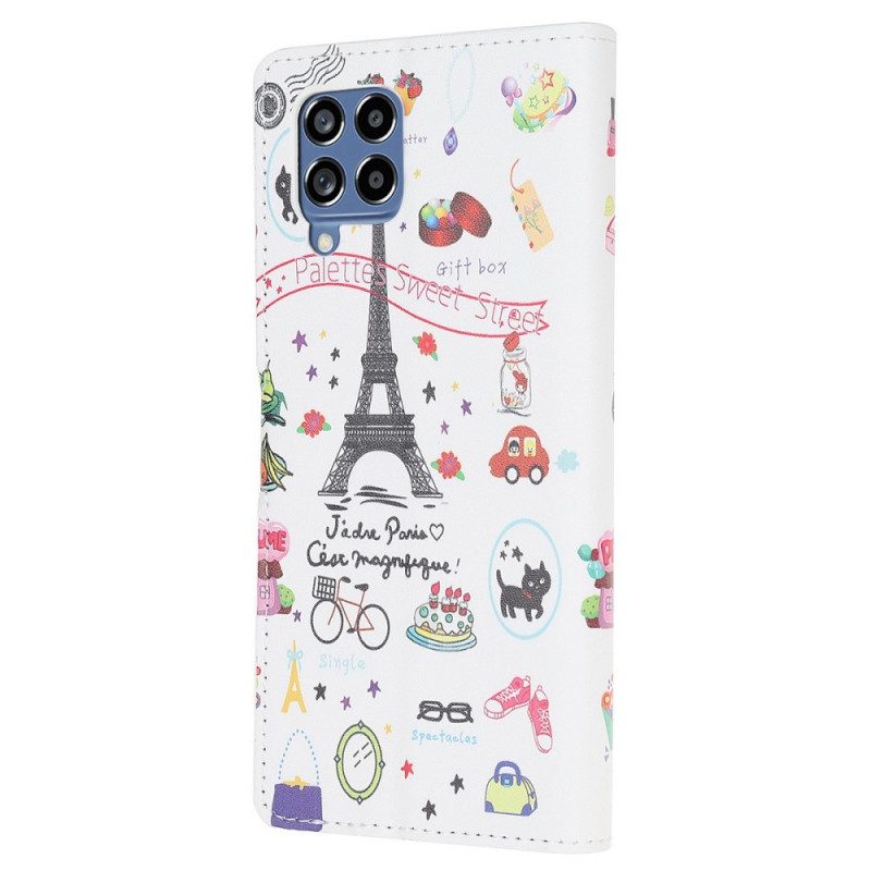 Custodia A Portafoglio Samsung Galaxy M53 5G Mi Piace Parigi