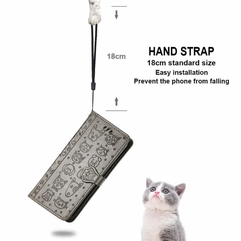 Custodia in pelle Samsung Galaxy M53 5G Animali Animati