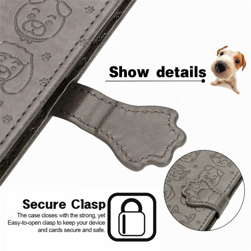 Custodia in pelle Samsung Galaxy M53 5G Animali Animati
