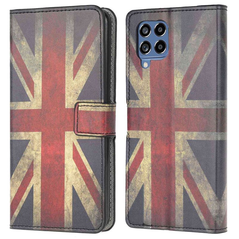 Custodia in pelle Samsung Galaxy M53 5G Bandiera Inglese