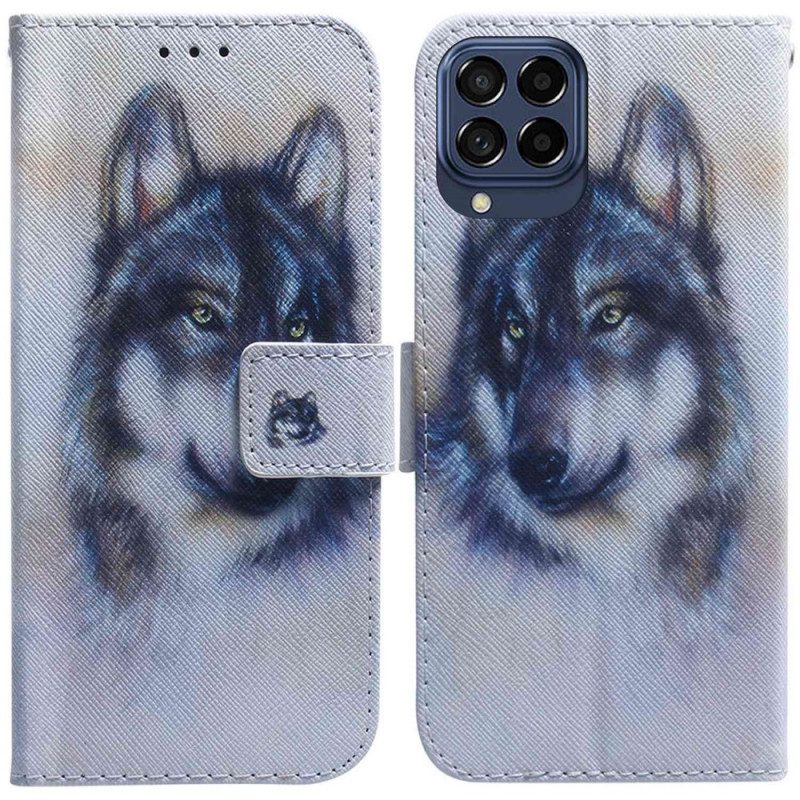 Custodia in pelle Samsung Galaxy M53 5G Cane Dell'acquerello