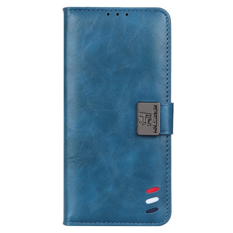 Custodia in pelle Samsung Galaxy M53 5G Chiusura In Argento Tricolore
