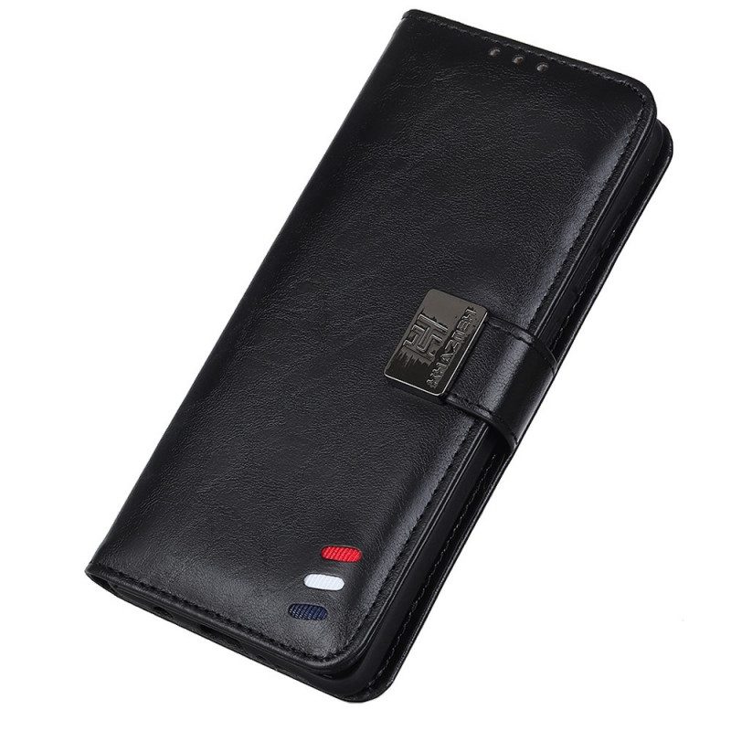 Custodia in pelle Samsung Galaxy M53 5G Chiusura In Argento Tricolore