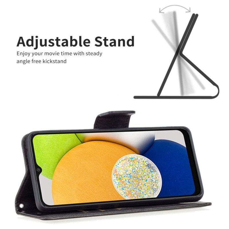 Custodia in pelle Samsung Galaxy M53 5G Chiusura Obliqua Con Cinturino