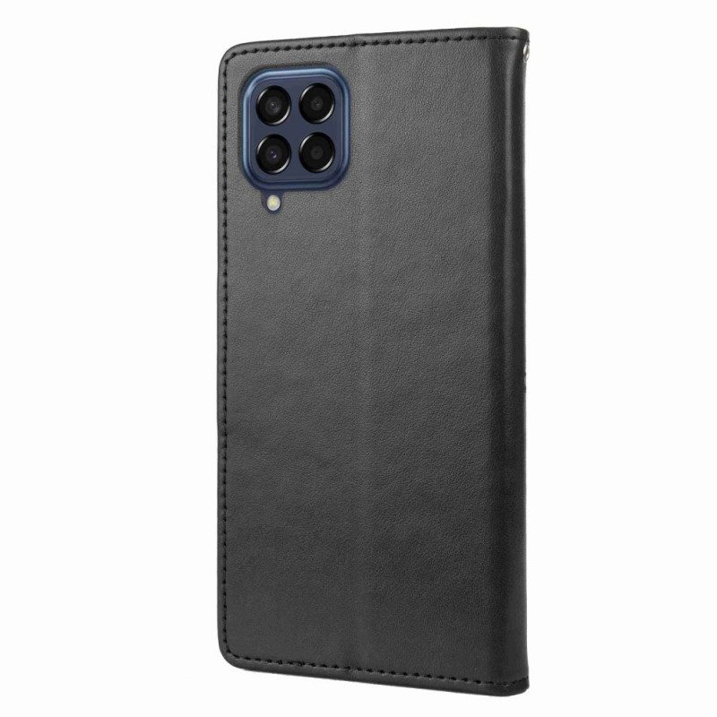Custodia in pelle Samsung Galaxy M53 5G Cinturino Fiori