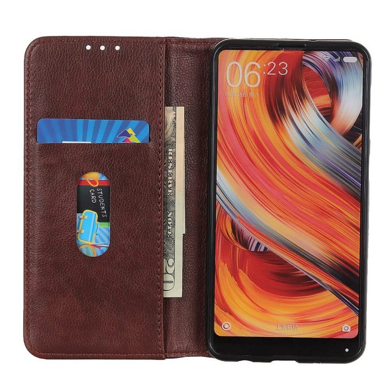 Custodia in pelle Samsung Galaxy M53 5G Crosta Di Cuoio Litchi