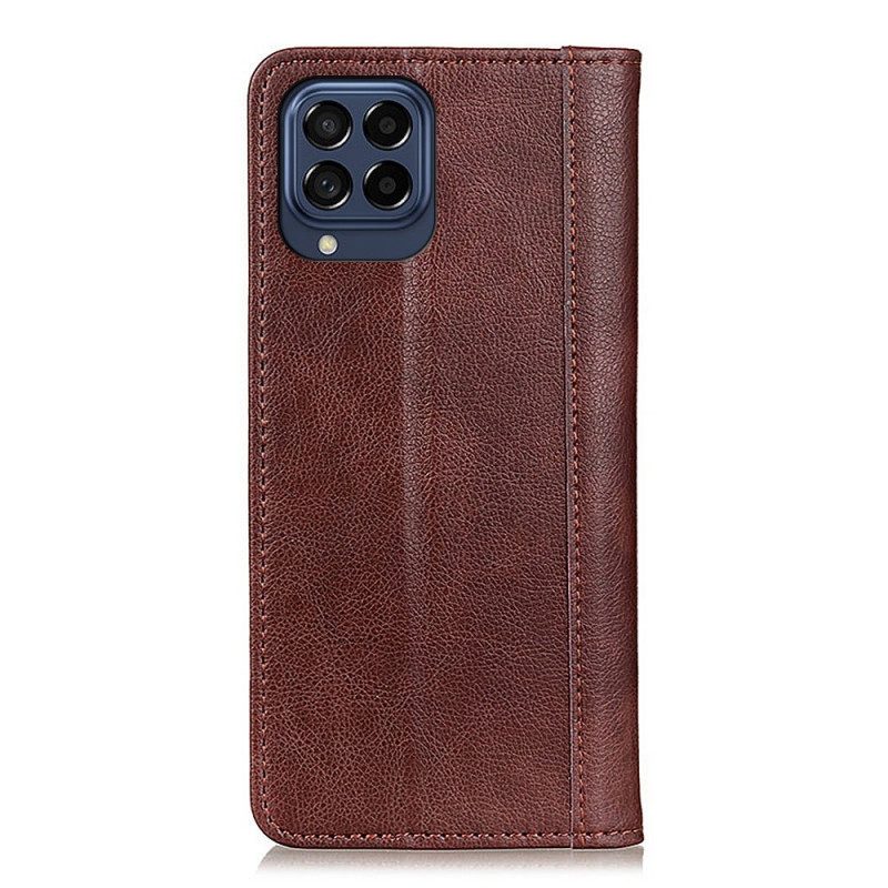 Custodia in pelle Samsung Galaxy M53 5G Crosta Di Cuoio Litchi
