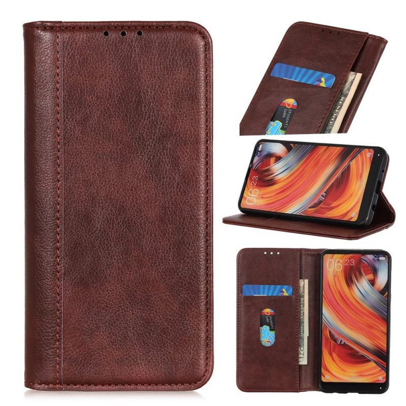 Custodia in pelle Samsung Galaxy M53 5G Crosta Di Cuoio Litchi