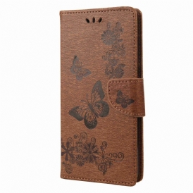 Custodia in pelle Samsung Galaxy M53 5G Design Con Farfalle Strappy